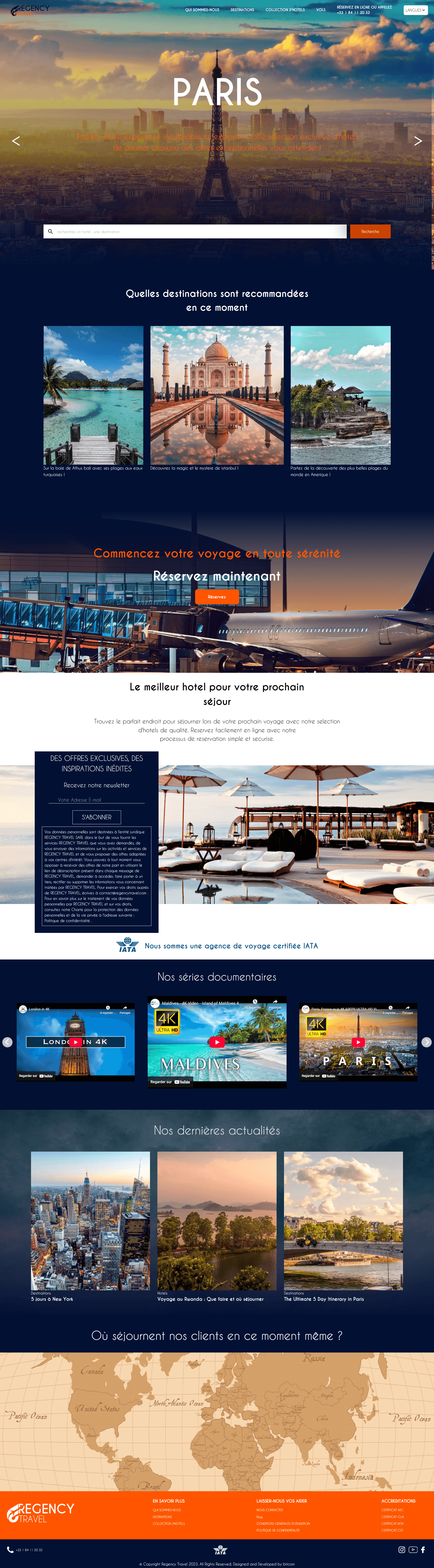 Screenshot of Regency Website